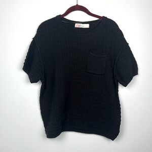 FP Beach Free people XS short sleeve open knit crewneck sweater